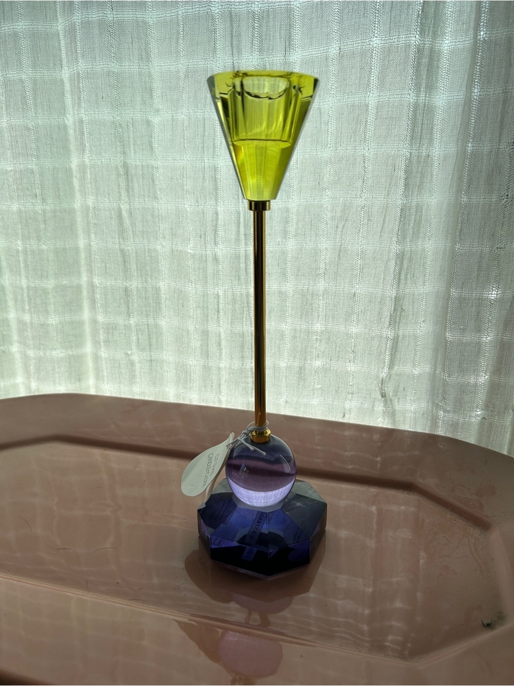 NWT Anthropologie Cut Glass Candleholder, Medium - Picture 3 of 3